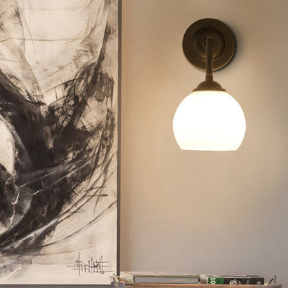 Simplicity Spherical Glass Shade 1-Light Wall Sconce Lamp
