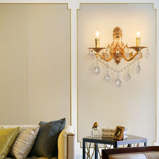 French Gold Zinc Carved Sconce 1/2 Light Wall Sconce Lamp