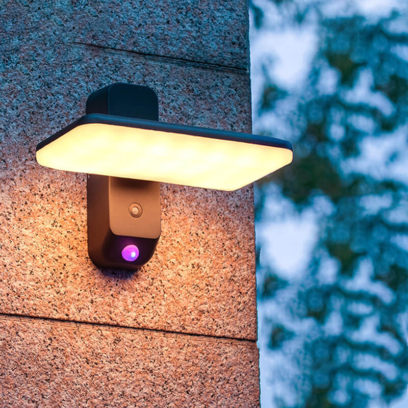 Solar Light Sensing Square LED Outdoor Wall Sconce Lamp