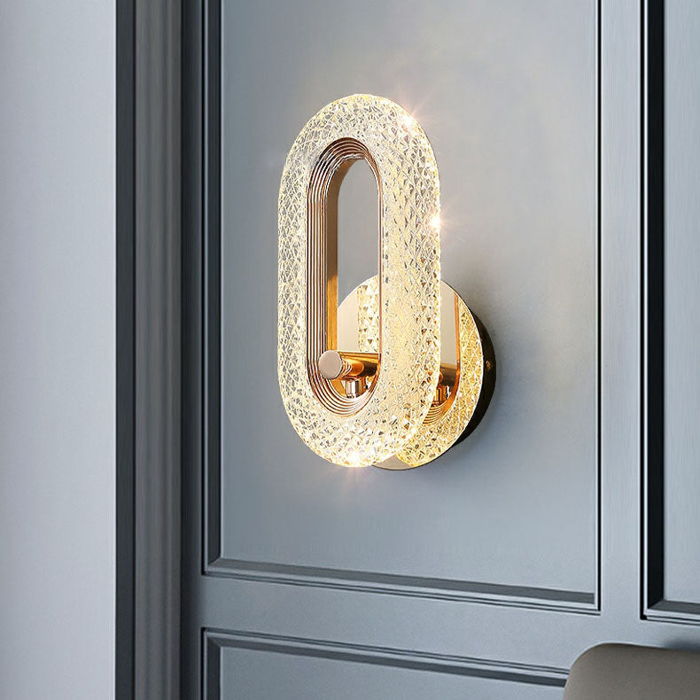 Zinc Alloy Acrylic Shade Oval Ring LED Wall Sconce Lamp