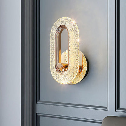Zinc Alloy Acrylic Shade Oval Ring LED Wall Sconce Lamp