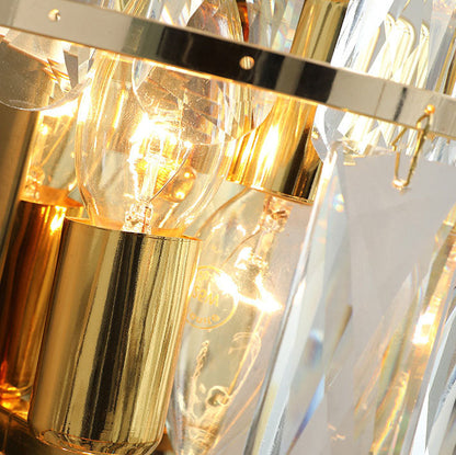Tiered Prismatic Dazzling Crystal 4-Light Wall Sconce Lamp
