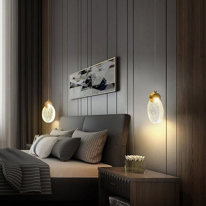 Contemporary Scandinavian Water Drops Iron Aluminum Crystal LED Chandelier For Bedroom