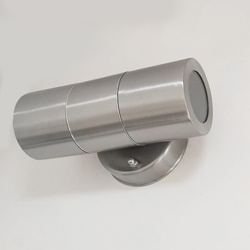 Stainless Steel Cylinder 2-Light Wall Sconce Lamp