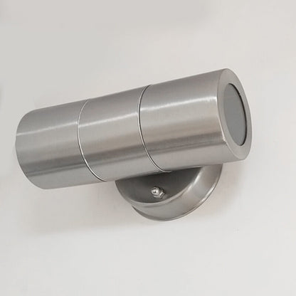 Stainless Steel Cylinder 2-Light Wall Sconce Lamp