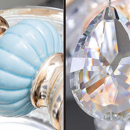 Floral Alloy Ceramic Glass 1/2 Light Wall Sconce Lamp