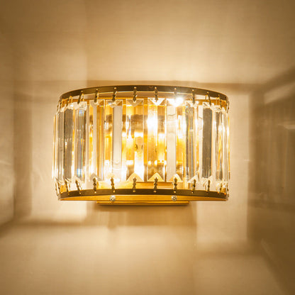 Light Minimalist Iron Crystal 2-Light Wall Sconce Lamp