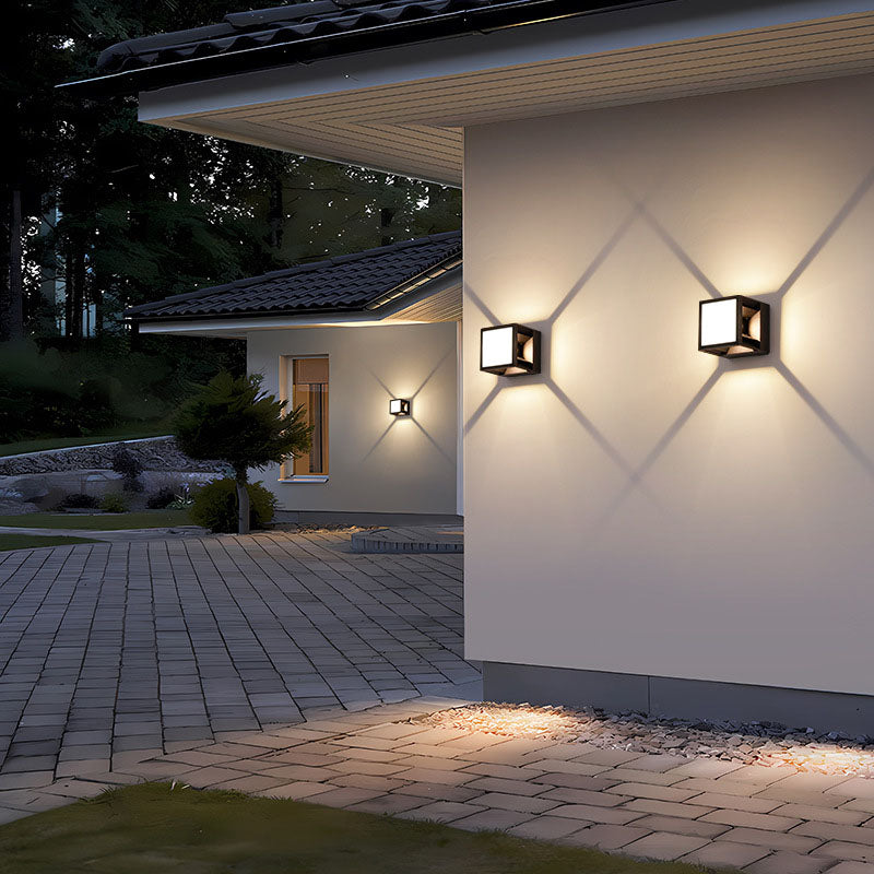 Solar Square Striped Aluminum LED Wall Sconce Lamp