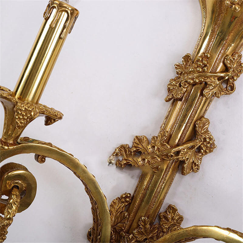 European Copper Candle Holder 2-Light Wall Sconce Lamp