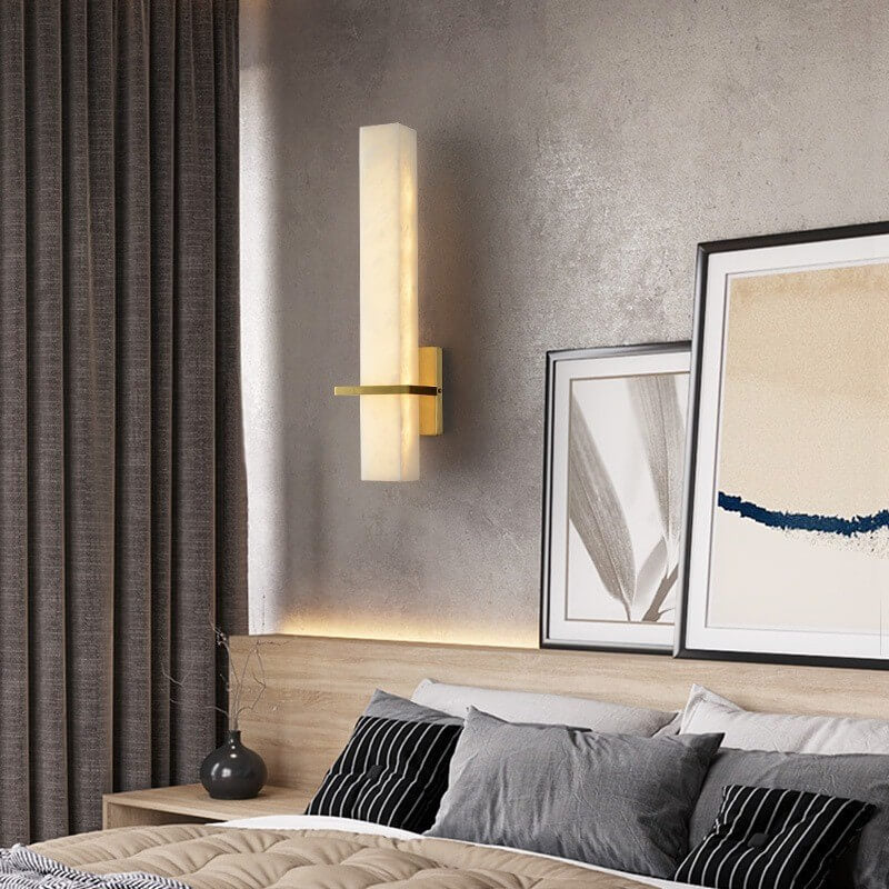 Light Full Copper Rectangular Lucite LED Wall Sconce Lamp