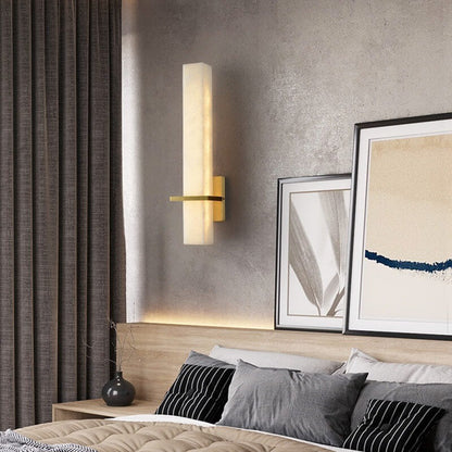 Light Full Copper Rectangular Lucite LED Wall Sconce Lamp