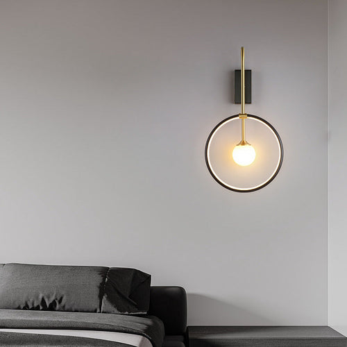 Simplicity Ring Copper Glass 1-Light Wall Sconce Lamp