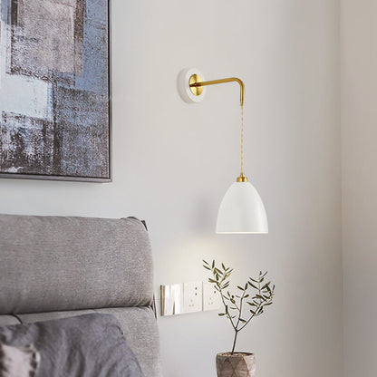Minimalist Pure Black White Iron 1-Light Wall Sconce Lamp