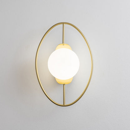Nordic Iron Glass Oval Ball 1-Light Wall Sconce Lamp