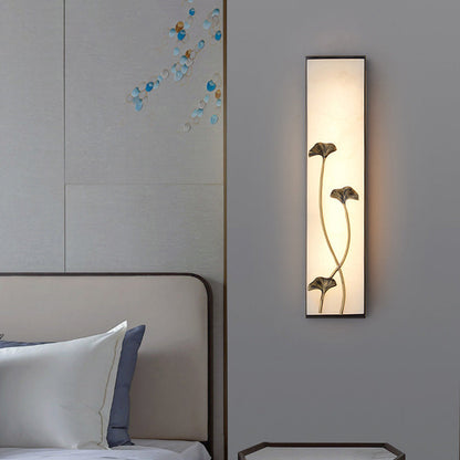 Chinese Lotus Flower Ginkgo Biloba LED Wall Sconce Lamp