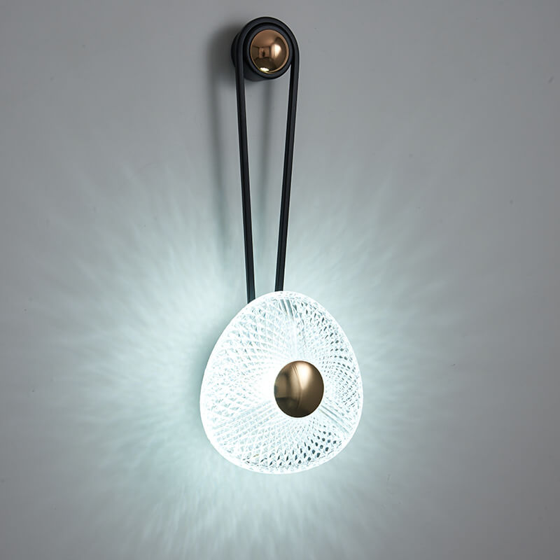 Luxury Round Acrylic Metal Hanging LED Wall Sconce Lamp