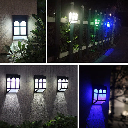 Solar Fence Square RGB Color LED Fence Wall Sconce Lamp