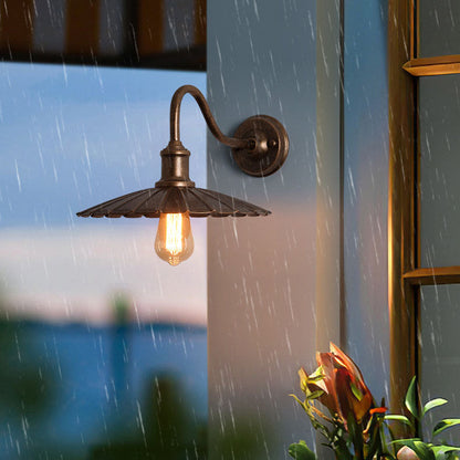 Waterproof Pleated Petal Iron 1-Light Wall Sconce Lamp