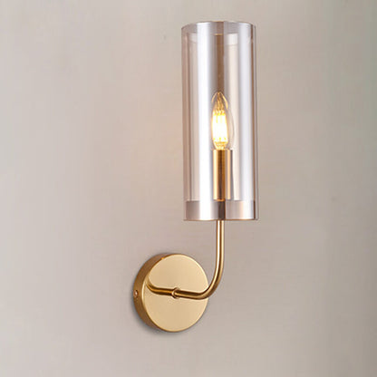 European Light Luxury Glass Iron 1/2-Light Wall Sconce Lamp