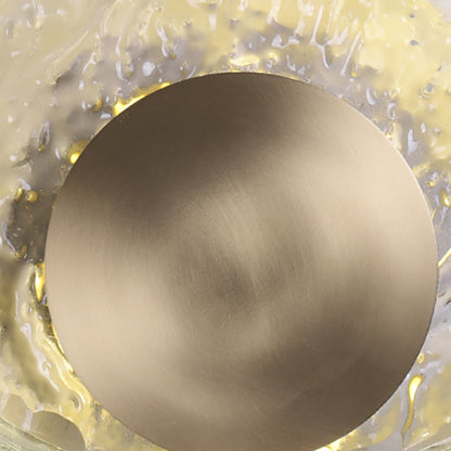 Brass Water-ripple Round Crystal LED Wall Sconce Lamp