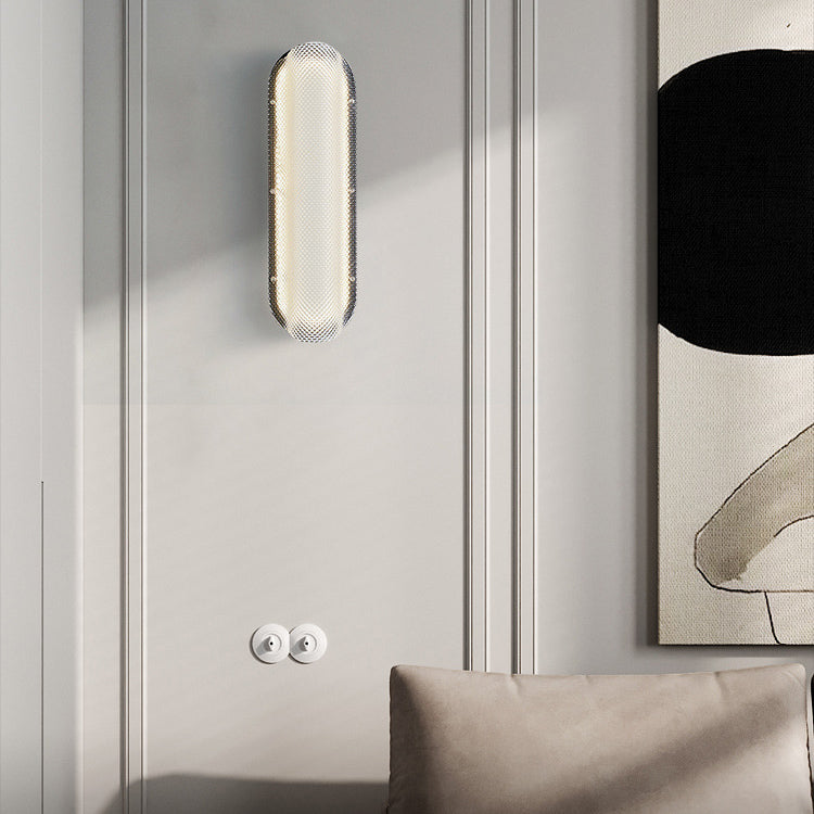 Iron Pattern Acrylic Column Shade LED Wall Sconce Lamp