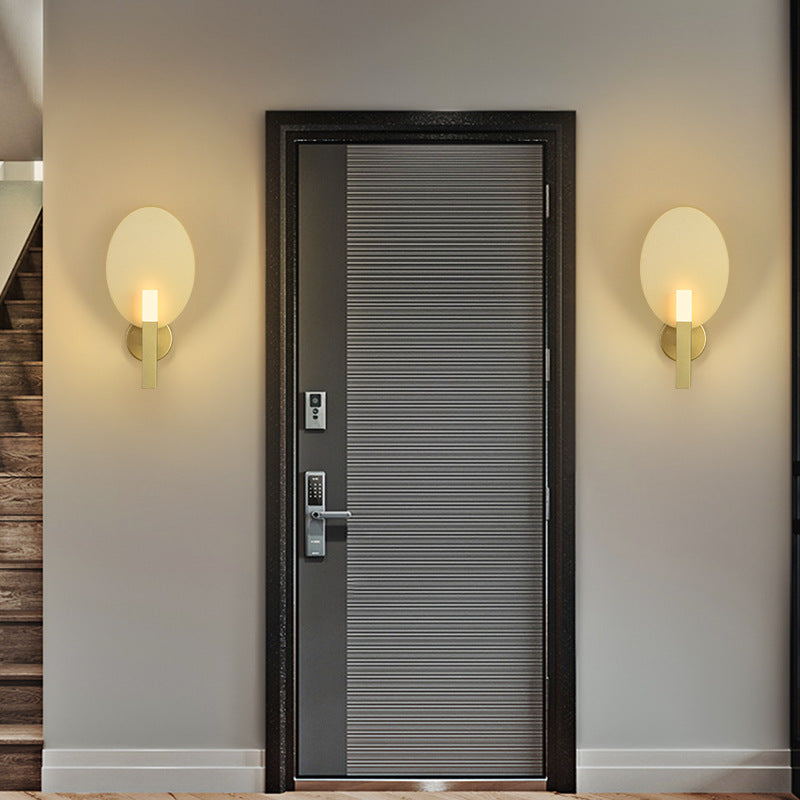 Light Color Oval Hardware Acrylic LED Wall Sconce Lamp