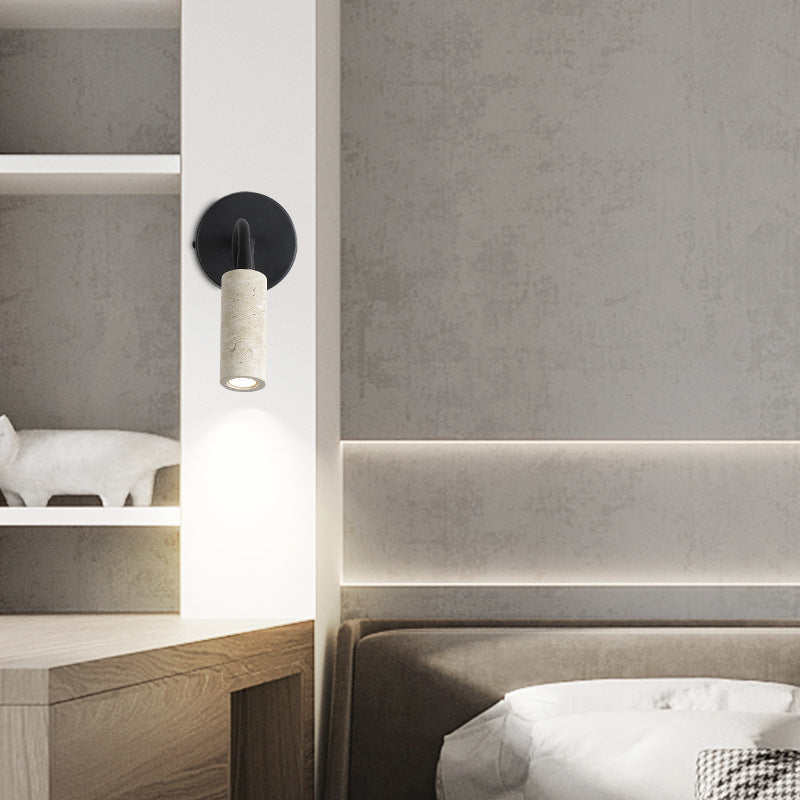 Japanese Travertine 1-Light Adjustable Wall Sconce Lamp