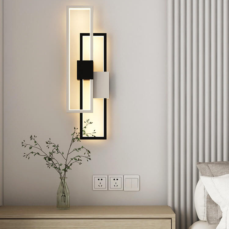 Minimalist Square Frame Iron Silicone LED Wall Sconce Lamp