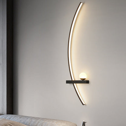 Curved Spherical Iron Silicone LED Wall Sconce Lamp