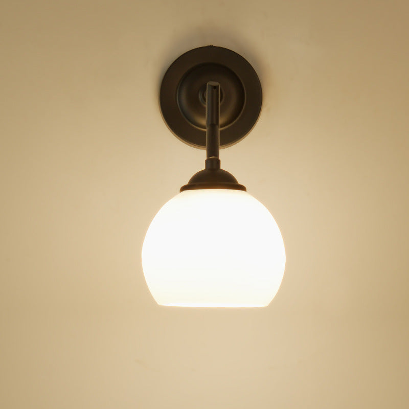 Simplicity Spherical Glass Shade 1-Light Wall Sconce Lamp
