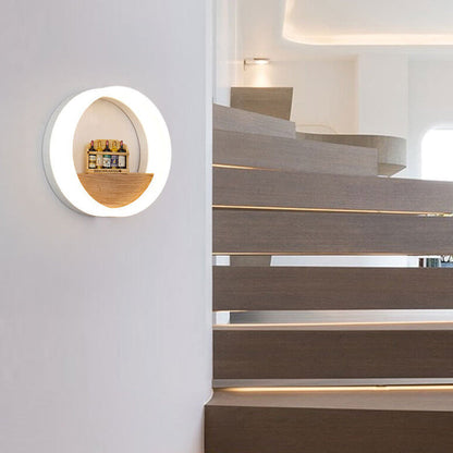Solid Acrylic Storage Decoration Round LED Wall Sconce Lamp