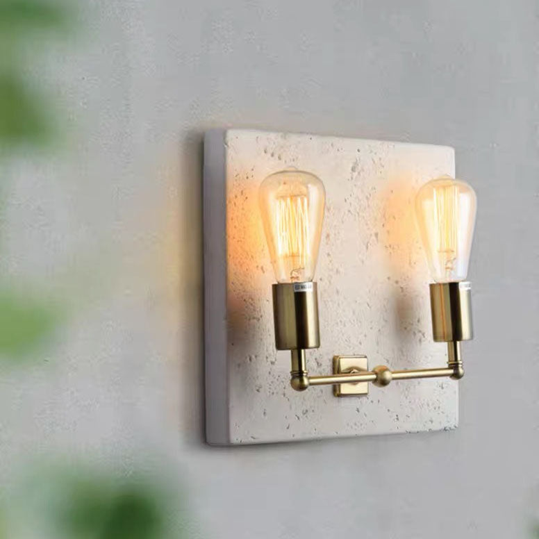 Scandinavian Iron Cement Plaster 2-Light Wall Sconce Lamp