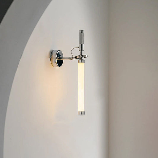 Minimalist Cylindrical Iron Glass LED Wall Sconce Lamp