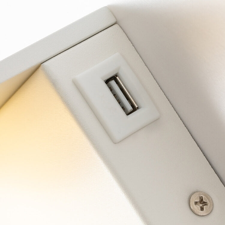 Simple Square USB Spotlight Rotating LED Wall Sconce Lamp