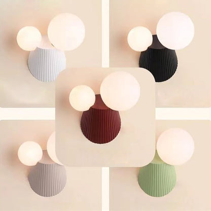 Round Table Orb Resin PE 2-Light Wall Sconce Lamp