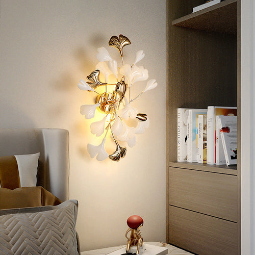 Ginkgo Iron Plastic Porcelain 2/3 Light Wall Sconce Lamp