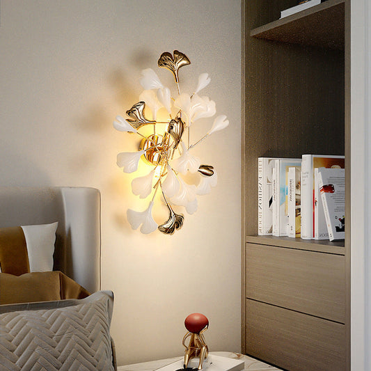 Ginkgo Iron Plastic Porcelain 2/3 Light Wall Sconce Lamp