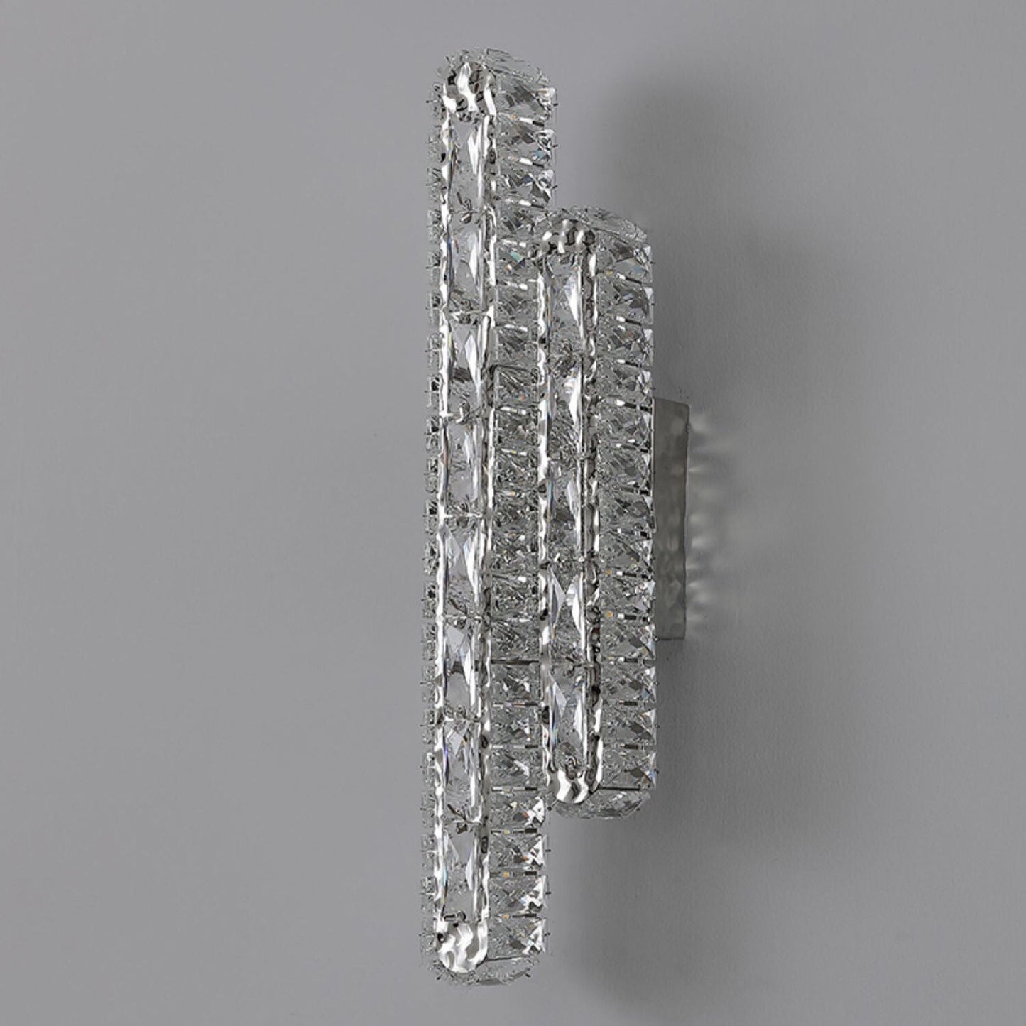 Stainless Crystal Elliptical Strip LED Wall Sconce Lamp