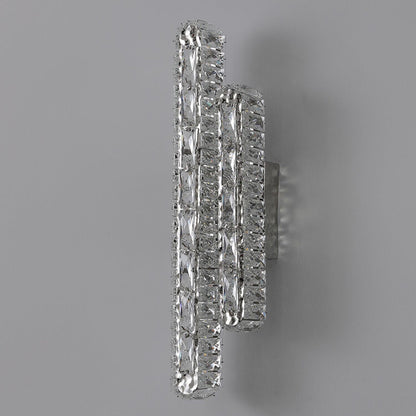 Stainless Crystal Elliptical Strip LED Wall Sconce Lamp