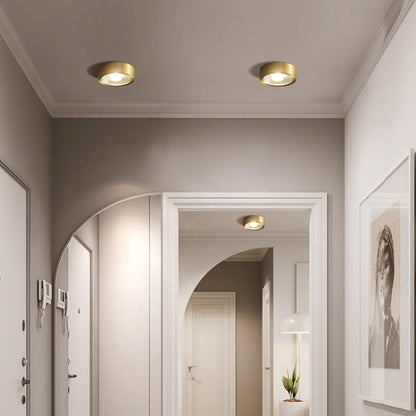 Nordic Luxury Copper Ultra-Thin LED Flush Mount Light