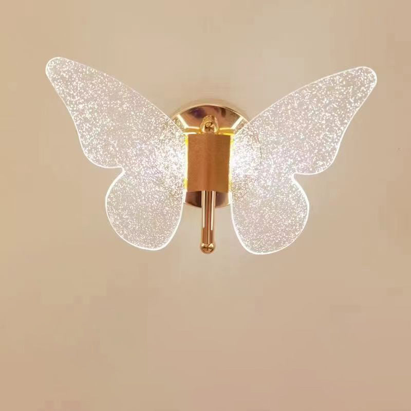 Minimalist Butterfly Metal Acrylic LED Wall Sconce Lamp