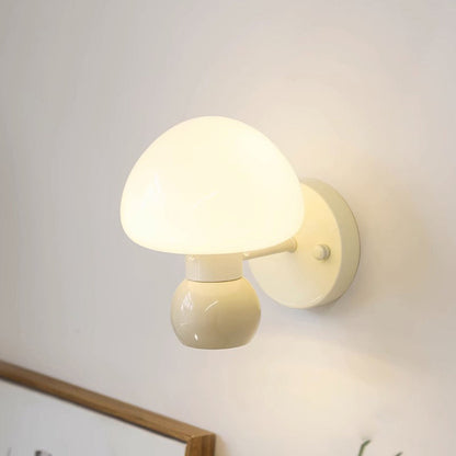 Creative Mushroom Iron Glass 1-Light Wall Sconce Lamp