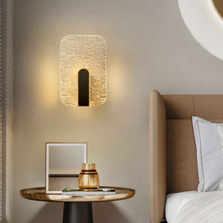 Simplicity Crackle Acrylic Round Shade LED Wall Sconce Lamp
