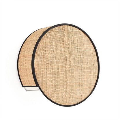 Boho Rattan Weaving Cylinder Shade 1-Light Wall Sconce Lamp