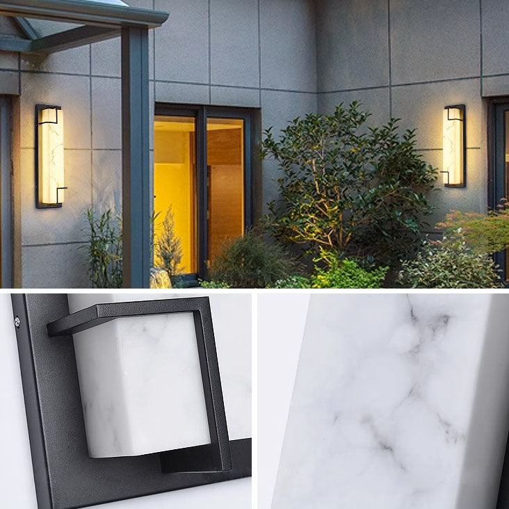 Rectangular Stainless Steel Resin LED Wall Sconce Lamp