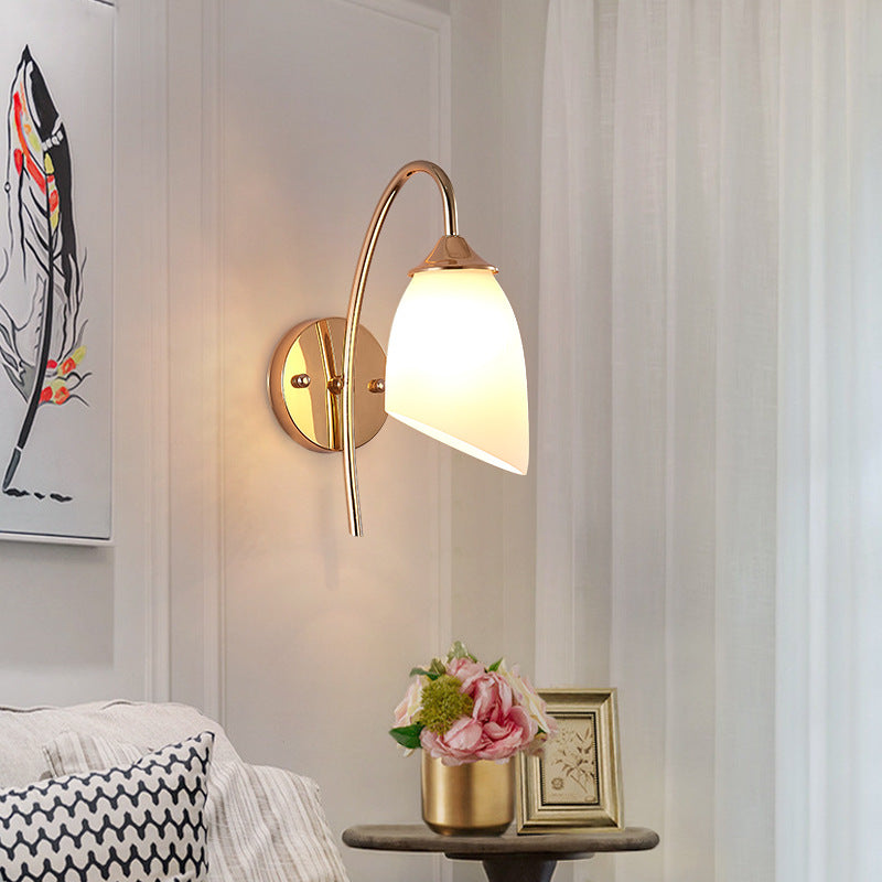 Contemporary Nordic Pod Iron Glass 1-Light Wall Sconce Lamp