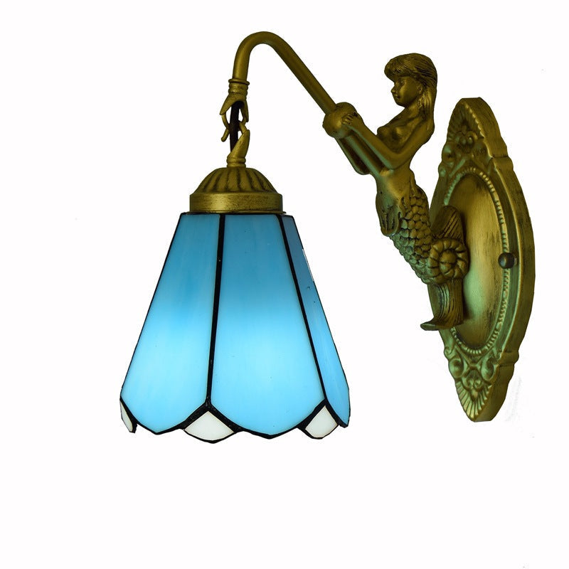 Tiffany Hardware Stained Glass 1-Light Wall Sconce Lamp