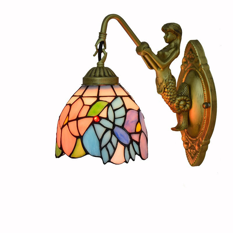 Tiffany Mermaid Hardware Lamp Arm 1-Light Wall Sconce Lamp