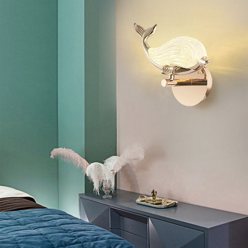 Nordic Light Luxury Aluminum Whale LED Wall Sconce Lamp