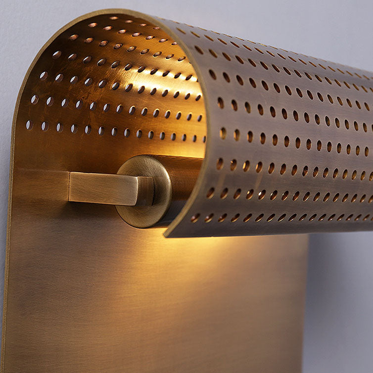 Rolled Edge Rectangle All Copper 1-Light Wall Sconce Lamp